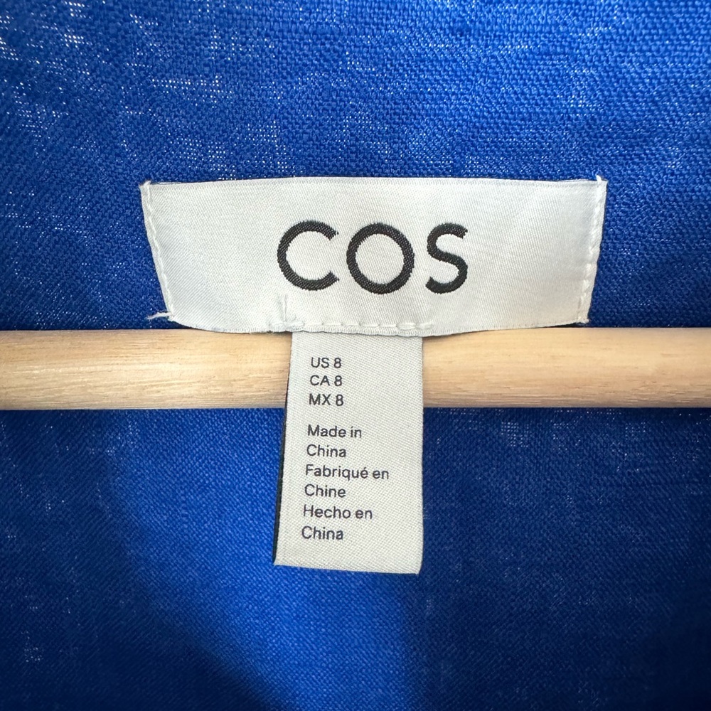 COS Blue Linen Oversized Button Down - Picture 2 of 6